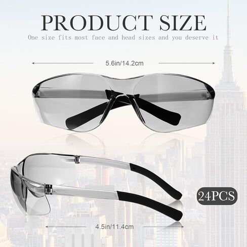 Queekay 24 Pairs Safety Glasses Unisex Anti Scratch Protective Goggles Impact Resistant Lens Eyewear in Saudi Arabia