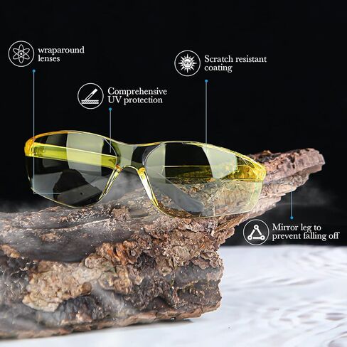 Queekay 24 Pairs Safety Glasses Unisex Anti Scratch Protective Goggles Impact Resistant Lens Eyewear in Saudi Arabia