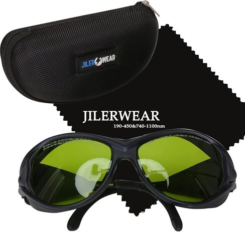 JILERWEAR Professional 190-450&740-1100nm OD6 + نظارات أمان بالليزر، 808nm نظارات حماية للنقش بالليزر بالأشعة تحت الحمراء in Kuwait