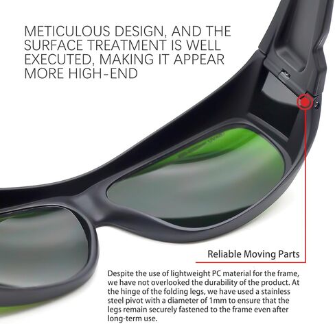 نظارات أمان الليزر IPL، OD 5+ 200nm-2000nm نظارات واقية لعلاج الجلد، الدباغة، إجراءات التجميل لإزالة الشعر بالليزر - حماية العين مع تقنية الامتصاص in Kuwait