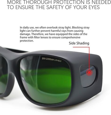 نظارات أمان الليزر IPL، OD 5+ 200nm-2000nm نظارات واقية لعلاج الجلد، الدباغة، إجراءات التجميل لإزالة الشعر بالليزر - حماية العين مع تقنية الامتصاص in Kuwait