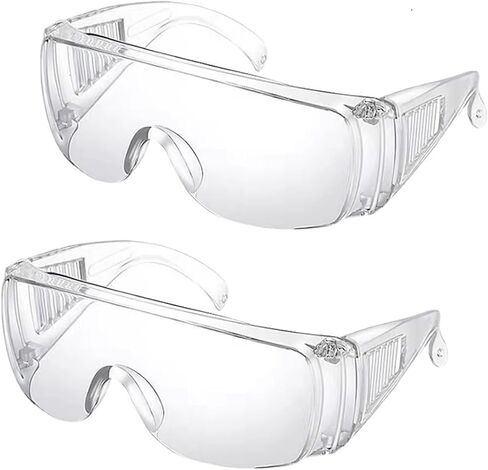 زوجان من النظارات الواقية المقاومة للغبار والرذاذ للاستخدام في البناء والمختبر والكيمياء. in Kuwait