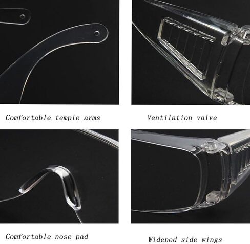 زوجان من النظارات الواقية المقاومة للغبار والرذاذ للاستخدام في البناء والمختبر والكيمياء. in Kuwait