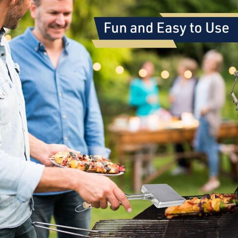 Waffle Maker for Stovetop or Campfire Cooking Equipment - Aluminum Flip Pan Belgian Waffle Iron with Handles - Portable Camping Toaster Great for Kitchen and Camping Cookware by Kings County Tools in Kuwait