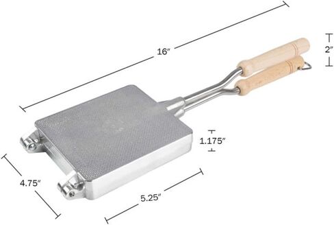 Waffle Maker for Stovetop or Campfire Cooking Equipment - Aluminum Flip Pan Belgian Waffle Iron with Handles - Portable Camping Toaster Great for Kitchen and Camping Cookware by Kings County Tools in Kuwait