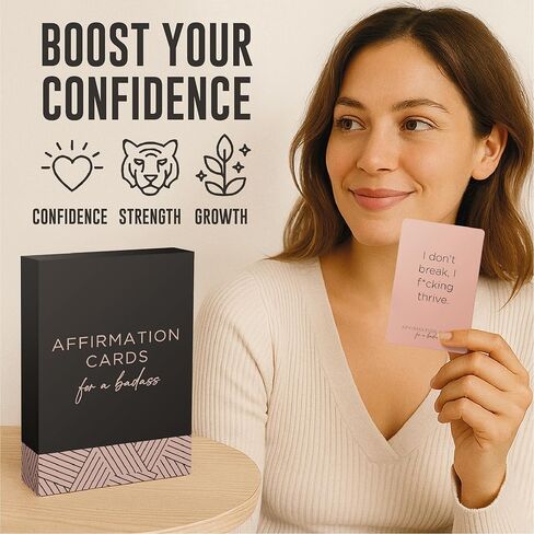 52 Badass Affirmation Cards - Daily Motivational and Inspirational Gifts for Women, Birthday, Self Care, Best Friends, Her and More in Kuwait