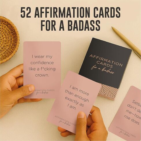 52 Badass Affirmation Cards - Daily Motivational and Inspirational Gifts for Women, Birthday, Self Care, Best Friends, Her and More in Kuwait