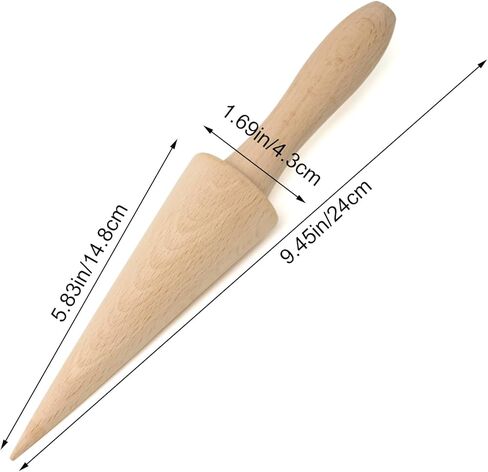 yueton 1 Pack Ice Cream Cone Roller Mold Pizzelle Roller Wooden Dessert Cooking Tools Pastry Cone Shaped Roller Mould Baking DIY Accessories in Saudi Arabia