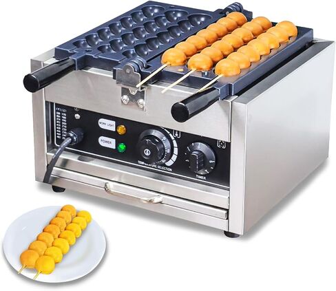 Waffle Ball Stick Maker, Commercial 110V Electric Bubble Skewer Waffle Ball Machine, Stainless Steel Nonstick Bubble Waffle Stick Machine for Restaurant, Snack Bar, Street Stall in Saudi Arabia