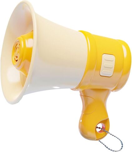 Mini Megaphone Speaker Keychain Toy Portable Audio Amplifier Small Bullhorn with Recording Function Handheld Voice Amplifier Suitable for Kids Adults, Yellow in Kuwait