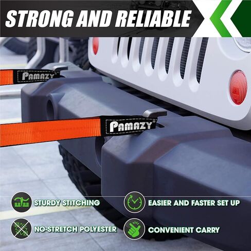 2PCS 2"x3FT & 2PCS 2"x7FT Supper Sturdy Lift Sling Straps, 18800 Pound Capacity Heavy Duty Eye-Eye Nylon Strap for Hoist, 2-Ply Polyester Rigging Straps, Tree Saver Recovery Straps Web Sling in Kuwait