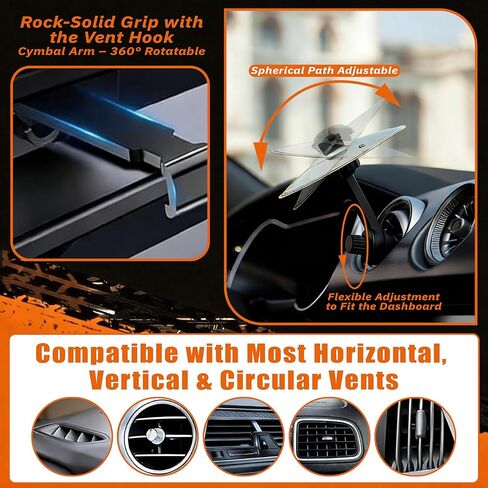 2-Pack Car Cymbal Air Vent, Mini Car Drum Set with Drumsticks - Easy Clip-On Stainless Steel Cymbals for Drummers & Music Lovers, Fun Musical Accessory & Dashboard Decor, Fits Most Vehicles (Gold) in Saudi Arabia