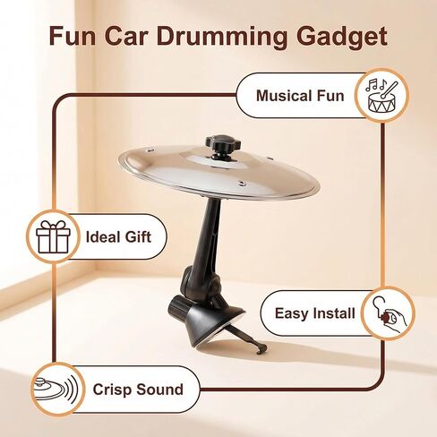 Car Cymbal Air Vent Mini Drum Set - Premium Sound Compact Durable Car Accessory for Drummer Music Lovers Gift, Ideal for Stationary Vehicle Jam Sessions in Saudi Arabia