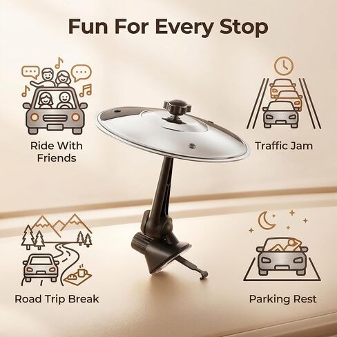 Car Cymbal Air Vent Mini Drum Set - Premium Sound Compact Durable Car Accessory for Drummer Music Lovers Gift, Ideal for Stationary Vehicle Jam Sessions in Saudi Arabia