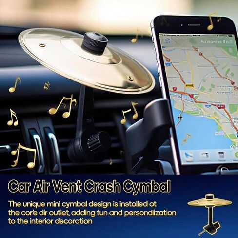 صنج تصادم السيارة - اجعل القيادة ممتعة! سهل التركيب، جيد لقارعي الطبول ومحبي الموسيقى، ذهبي in Kuwait