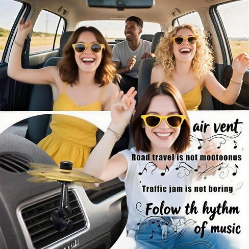 صنج تصادم السيارة - اجعل القيادة ممتعة! سهل التركيب، جيد لقارعي الطبول ومحبي الموسيقى، ذهبي in Kuwait