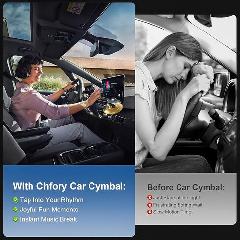 Car Crash Cymbal Air Vent, Mini Drum Cymbal For Music Lovers, Easy Clip-On Cymbal, Fits Most Vehicles, Beats Boredom (Silver) in Saudi Arabia