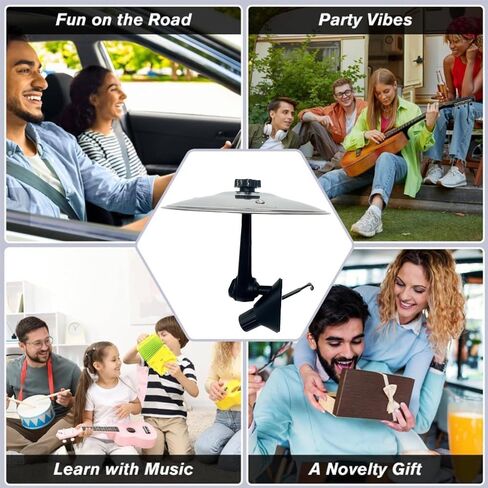 Car Crash Cymbal Air Vent, Mini Drum Cymbal For Music Lovers, Easy Clip-On Cymbal, Fits Most Vehicles, Beats Boredom (Silver) in Saudi Arabia