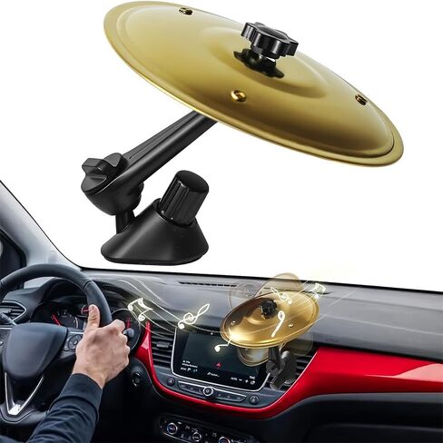 Car Crash Cymbal Air Vent, Mini Drum Cymbal For Music Lovers, Easy Clip-On Cymbal, Fits Most Vehicles, Beats Boredom (Silver) in Saudi Arabia