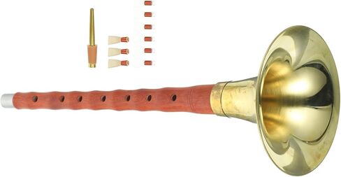 D Key Suona Wind Instrument Red Sandalwood Ethnic Chinese Horn with Plastic Reed Traditional Folk Music Instrument Suitable for Students and Entry-level Players Random Color in Kuwait