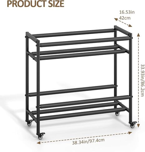 Snare Drum Rack Stand, 2 Tier Snare Display Rack with Wheels, Snare Drum Holder Storage Stands with Foam Pad for Retail Stores, Music Studios, Home in Kuwait