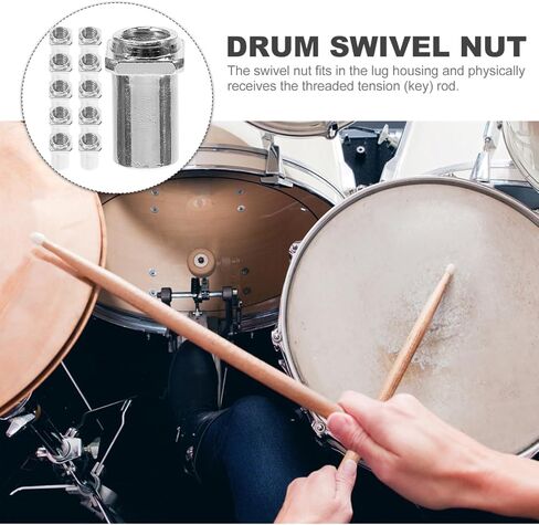 SUPVOX 20Pcs Drum Swivel Nuts M5 0.59In Inner Diameter Replacement Tom Lug & Snare Drum Accessories Floor Supply in Saudi Arabia