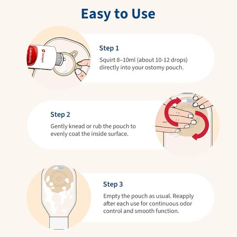 Ostomy Lubricating Deodorant, Odor Eliminator Drops, Colostomy Bag Deodorizer, Helps Eliminate Odor in Ostomy Bags, Ostomy Accessories Supplies - 8.45 oz 1 Bottle in Kuwait