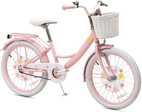 Girls Bike with Basket for Toddlers and Kids Aged 3-14 Years Old, 12 14 16 18 Inch with Training Wheels & Doll Seat, 20 Inch with Kickstand & Rear Rack, Princess Style Bicycle for Gift. in Saudi Arabia