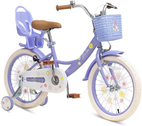 Girls Bike with Basket for Toddlers and Kids Aged 3-14 Years Old, 12 14 16 18 Inch with Training Wheels & Doll Seat, 20 Inch with Kickstand & Rear Rack, Princess Style Bicycle for Gift. in Saudi Arabia