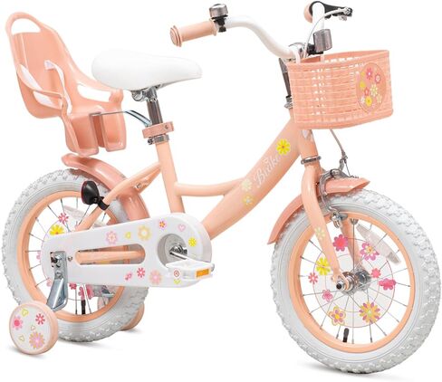 Girls Bike with Basket for Toddlers and Kids Aged 3-14 Years Old, 12 14 16 18 Inch with Training Wheels & Doll Seat, 20 Inch with Kickstand & Rear Rack, Princess Style Bicycle for Gift. in Saudi Arabia