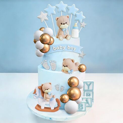 Luxury Pink Bear Cake Toppers Decorations Baby Bears Baby Shower Cake Topper Pink Bow Bear Cake Decor Girl Just Wanna Be One Baby Birthday Party in Kuwait