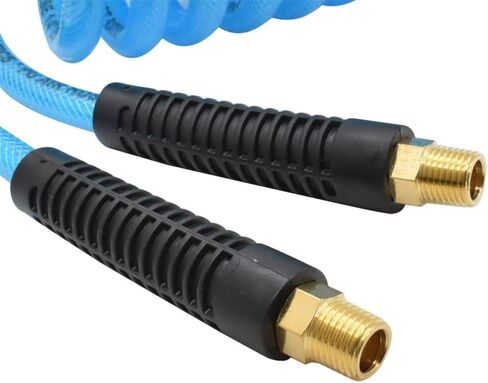 Interstate Pneumatics HR74-025 Clear Blue Polyurethane Recoil Air Hose 1/4 Inch x 25 Feet in Saudi Arabia
