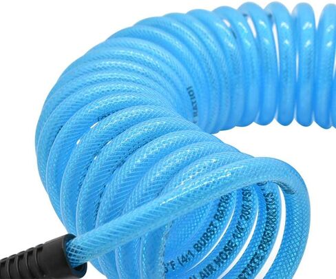 Interstate Pneumatics HR74-025 Clear Blue Polyurethane Recoil Air Hose 1/4 Inch x 25 Feet in Saudi Arabia