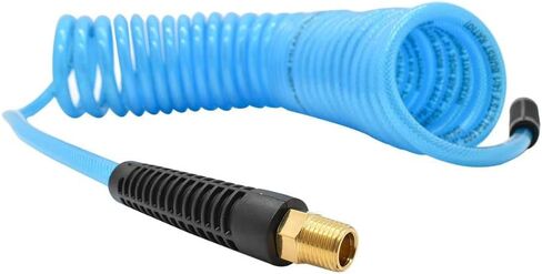 Interstate Pneumatics HR74-025 Clear Blue Polyurethane Recoil Air Hose 1/4 Inch x 25 Feet in Saudi Arabia