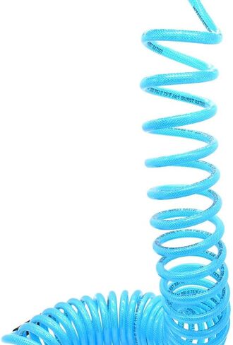 Interstate Pneumatics HR74-025 Clear Blue Polyurethane Recoil Air Hose 1/4 Inch x 25 Feet in Saudi Arabia