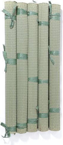 حصيرة تاتامي لقطع السيف - 5 عبوات مقاس 59 × 34.5 بوصة أهداف عشبية ملفوفة باللون الأخضر الفاتح، بناء تاتامي أوموتي قياسي ياباني لممارسة قطع اختبار الفنون القتالية وتدريب الدوجو in Kuwait