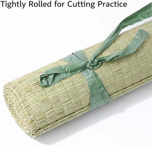 حصيرة تاتامي لقطع السيف - 5 عبوات مقاس 59 × 34.5 بوصة أهداف عشبية ملفوفة باللون الأخضر الفاتح، بناء تاتامي أوموتي قياسي ياباني لممارسة قطع اختبار الفنون القتالية وتدريب الدوجو in Kuwait