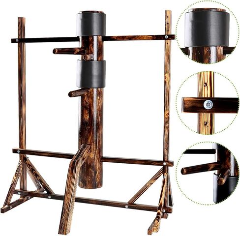 ارتفاع قابل للتعديل لجناح Chun Dummy Mook Yan Jong IP Man لتدريب الهدف الخشبي مع حامل الإطار in Kuwait