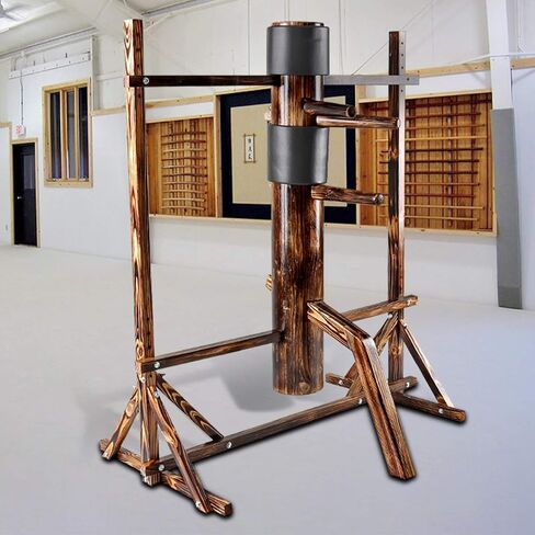 ارتفاع قابل للتعديل لجناح Chun Dummy Mook Yan Jong IP Man لتدريب الهدف الخشبي مع حامل الإطار in Kuwait