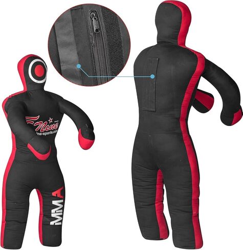 دمية MMA تتصارع، للجودو، والمصارعة، وجيو جيتسو البرازيلية، وتقديم ورمي حقيبة قماش غير مملوءة (أسود أحمر، 47 بوصة (4 أقدام)) in Kuwait