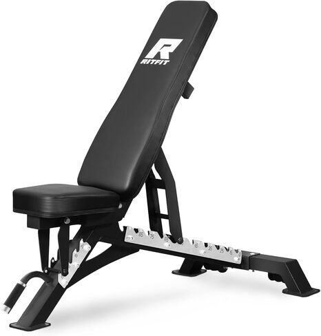 RITFIT Adjustable Weight Bench with Multiple Back Positions for Full Body Workouts, Incline, Decline, and Flat Settings for Home Gym Strength Training, 1300LB Capacity in Kuwait