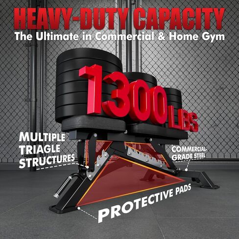 RITFIT Adjustable Weight Bench with Multiple Back Positions for Full Body Workouts, Incline, Decline, and Flat Settings for Home Gym Strength Training, 1300LB Capacity in Kuwait