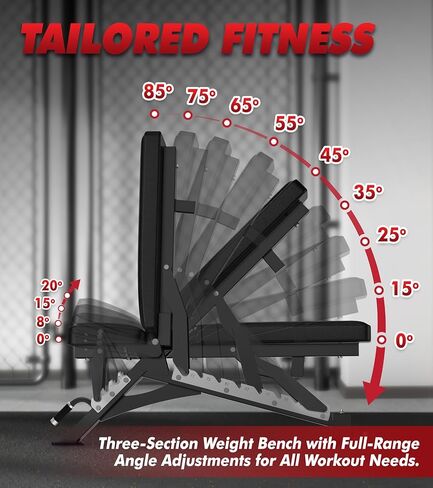 RITFIT Adjustable Weight Bench with Multiple Back Positions for Full Body Workouts, Incline, Decline, and Flat Settings for Home Gym Strength Training, 1300LB Capacity in Kuwait
