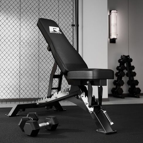 RITFIT Adjustable Weight Bench with Multiple Back Positions for Full Body Workouts, Incline, Decline, and Flat Settings for Home Gym Strength Training, 1300LB Capacity in Kuwait
