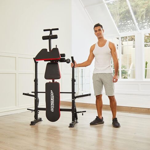 OPPSDECOR 900LBS All in One Weight Bench Set with Squat Rack Adjustable Workout Bench with Leg Developer Preacher Curl Rack Fitness Strength Training Bench for Home Gym in Saudi Arabia