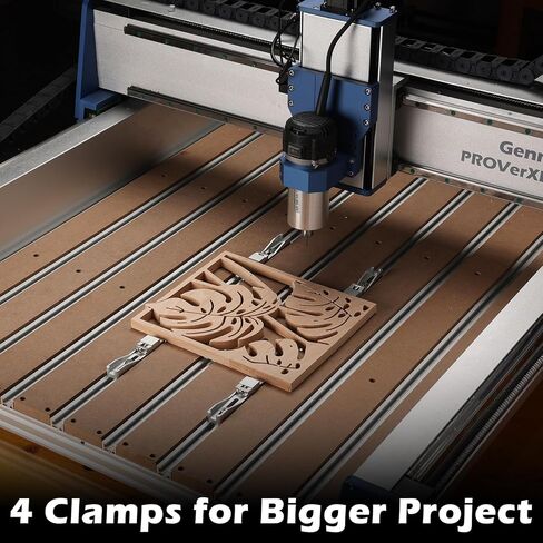 Genmitsu Upgrade CNC Router Vise Clamp for Large Woodworking & Metalworking Project, Low Profile Aluminum Toe Clamp, Size 4.2" x 0.9" x 0.6" (106mm x 22mm x 15mm), 2PCS in Saudi Arabia