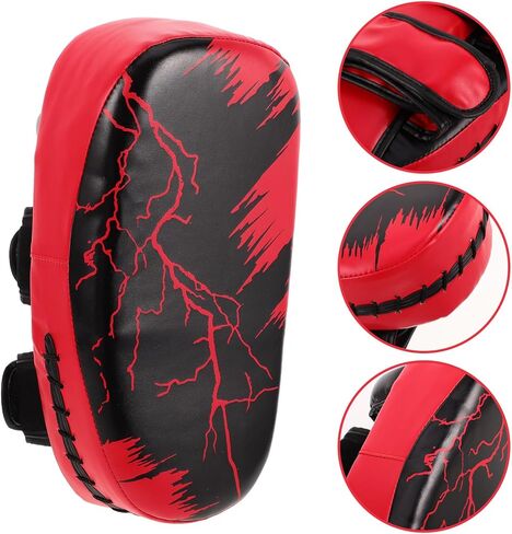 Taekwondo Kick Pad and Boxing Training Mitts with Anti-Explosion Pu Material, Sturdy Martial Arts Hand Targets for Kickboxing and Karate Practice, Black and Red for Fitness in Saudi Arabia