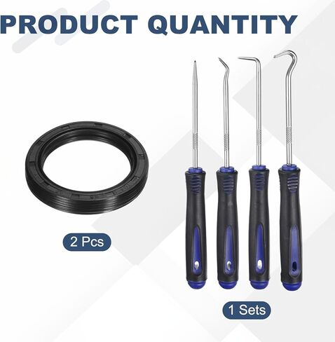 uxcell 2Pcs Oil Seal, 35x47x7mm TC Nitrile Rubber Double Lip Cover with Hook Kit and Spring for Mechanical Automobile Bearing Shaft, Black in Kuwait