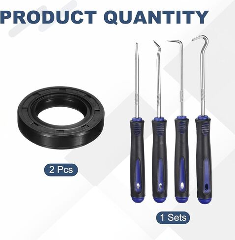 uxcell 2Pcs Oil Seal, 20x34x7mm TC Nitrile Rubber Double Lip Cover with Hook Kit and Spring for Mechanical Automobile Bearing Shaft, Black in Kuwait