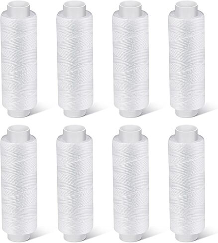 Bupete 2 Rolls White Thread for Sewing, 200 Yards Each Roll Sewing Thread, Polyester Threads for Sewing Machine Embroidery Hand Stitching in Kuwait